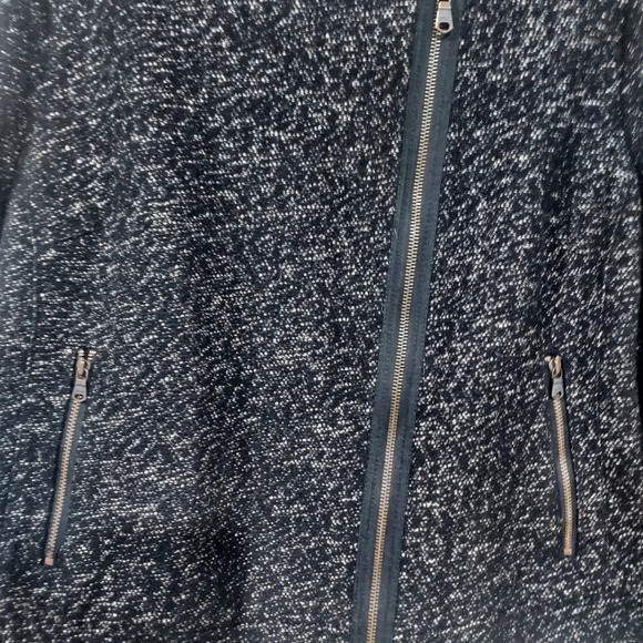 Gap Marled Black & White Tweed Moto Jacket in Size XXL - Picture 4 of 15